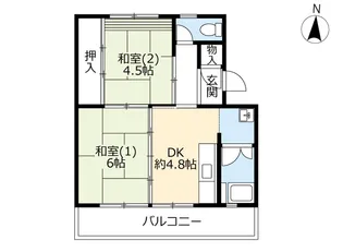 UR寝屋川【2階】の間取り