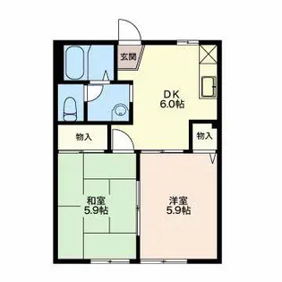 サニーハイツおおみや【1階】の間取り