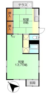 仁方西神アパート【1階】の間取り