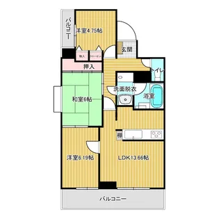 ダイアパレス古町【8階】の間取り