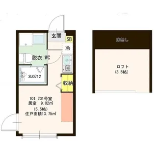 ソレイユ 北綾瀬【2階】の間取り