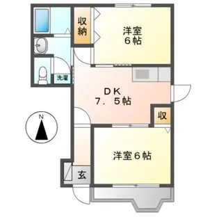 シャンティ北小田 A【2階】の間取り