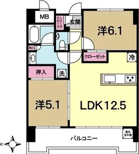 スタジオスクエア水戸【7階】の間取り