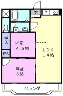 ガーデンヒルズ2号館【2階】の間取り