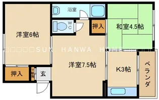 朝風マンション1番館【3階】の間取り