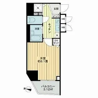 プリズムスクエア本駒込【4階】の間取り