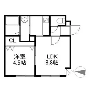 サンドリーム西出【1階】の間取り