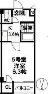 プレミアム福島【9階】の間取り