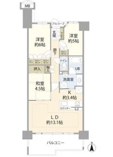 ザ・レジデンス千歳船橋グランエアレジデンス【6階】の間取り