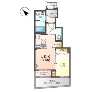ソラーレ(東松山市松山町 アパートII期新築工事)【1階】の間取り