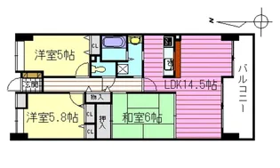 スカイハイツ祇園【3階】の間取り