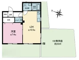 ベステージ鎌倉坂ノ下【1階】の間取り
