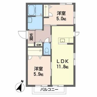 シャーメゾンシーガル【1階】の間取り