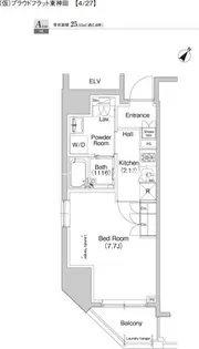 プラウドフラット東神田【4階】の間取り