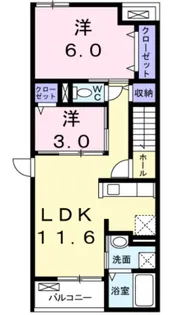 プラシード・ピアッツァ【2階】の間取り