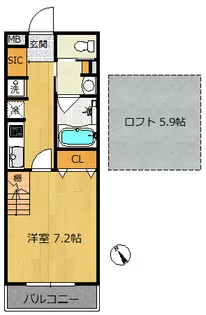 フラットルーム【3階】の間取り