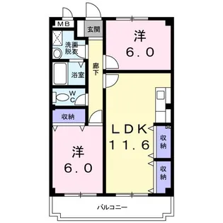 ハイツナナ【2階】の間取り