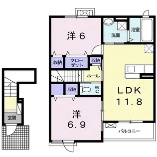 プティボヌールI【2階】の間取り