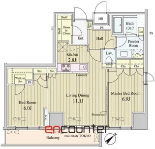 セリオ落合東中野【5階】の間取り