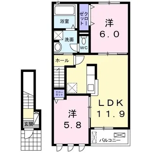 ソルマール 四季 B【2階】の間取り