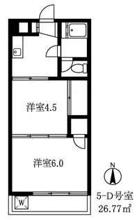 石川台ロイヤルマンション【5階】の間取り