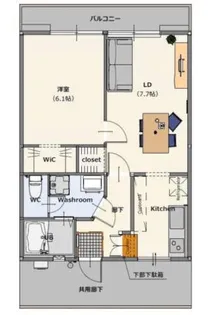パナハイツ鏡A【1階】の間取り