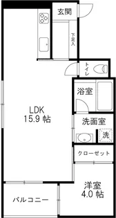クレプスキュール【3階】の間取り