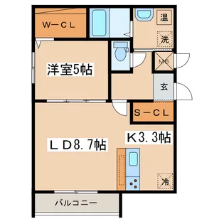 アラモード【2階】の間取り