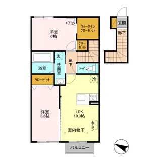 アクイ ル C【2階】の間取り