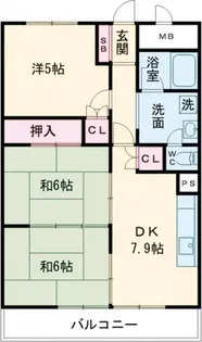 狭山ハウス一号棟【6階】の間取り
