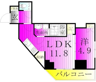 コンフォリア・リヴ千住【9階】の間取り