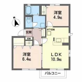 フレグランスB【1階】の間取り