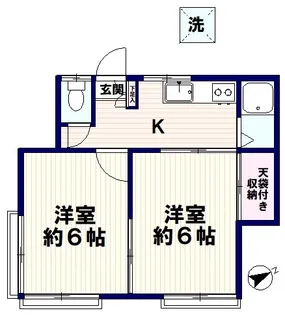 平和コーポ【1階】の間取り