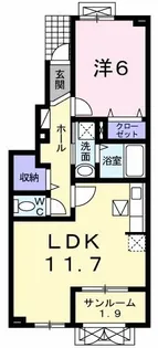 ドゥー プレッソ【1階】の間取り