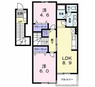 エヴァーグリーン吉富B【2階】の間取り