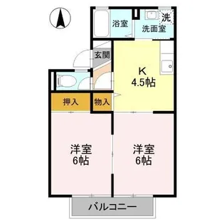 シェル駒生 B【2階】の間取り