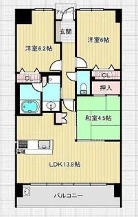 サーパス佐鳴湖【7階】の間取り