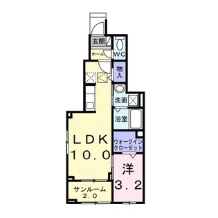 リバーサイド伴【1階】の間取り