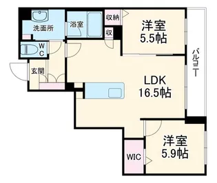 モンジュ広沢【1階】の間取り