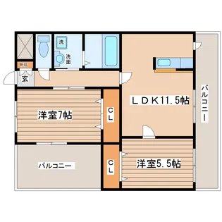 パルティール中山【2階】の間取り