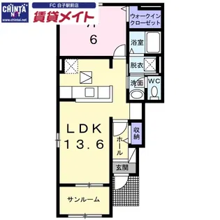 メイプルヴィラI【1階】の間取り