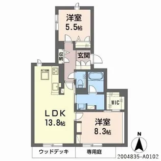 フロントマーレ祇園【1階】の間取り