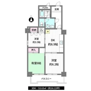 ハイネス亀戸【3階】の間取り