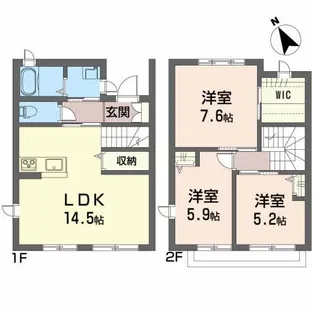 テラス下荒川【2階】の間取り