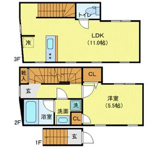 プライベートプレイス広尾【2階】の間取り
