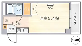 パセオ花月【4階】の間取り