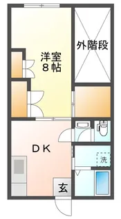 フラワーハイツ打馬【1階】の間取り