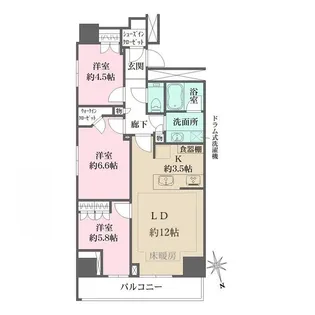 ザ・パークハウス新宿タワー【16階】の間取り