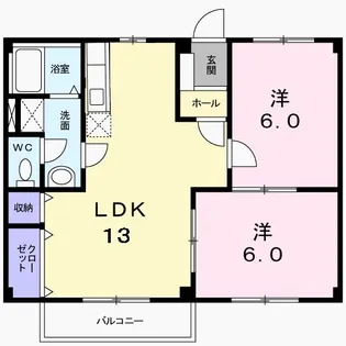 レジデンスオーク【1階】の間取り