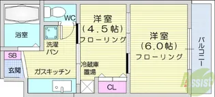 イーグルハイツ高松【1階】の間取り